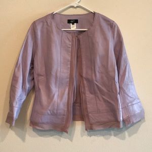Leather Philippe Adec jacket with silk